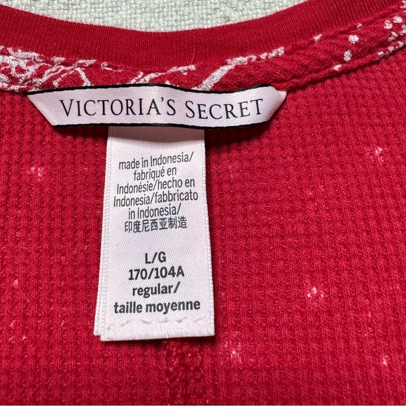 Victoria’s Secret Red Fair Isle Christmas Onesie Pajamas Loungewear L - Picture 5 of 8
